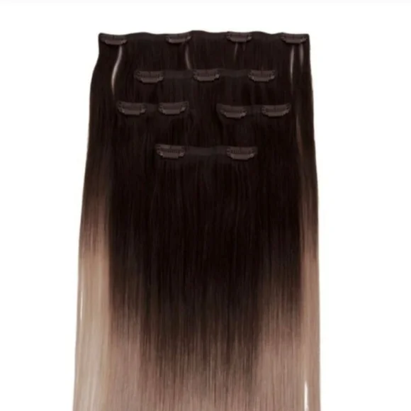 Ultra Seamless Balayage Clip-In Hair Extensions - Medium Dark Brown/Light Blonde - Picture 4 of 6